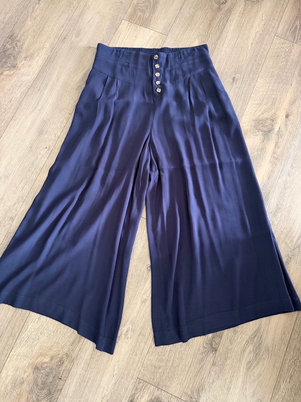 Good Luck Gem Navy Elastic Waist Pull-On Palazzo Pants